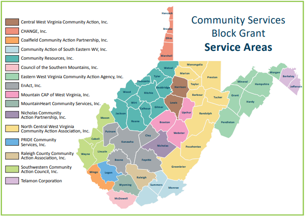 Community Service Block Grant Service Areas Map