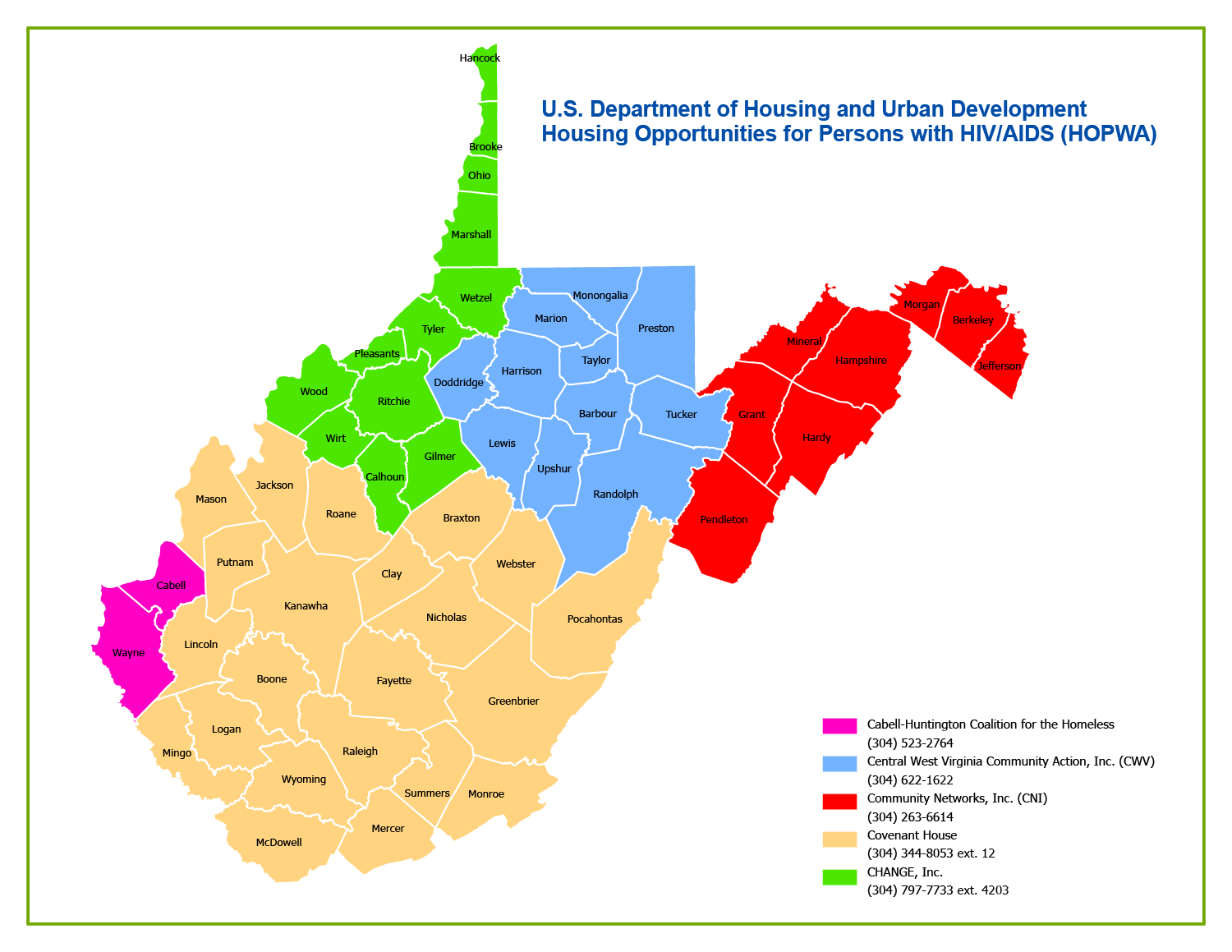 HOPWA PROVIDER MAP